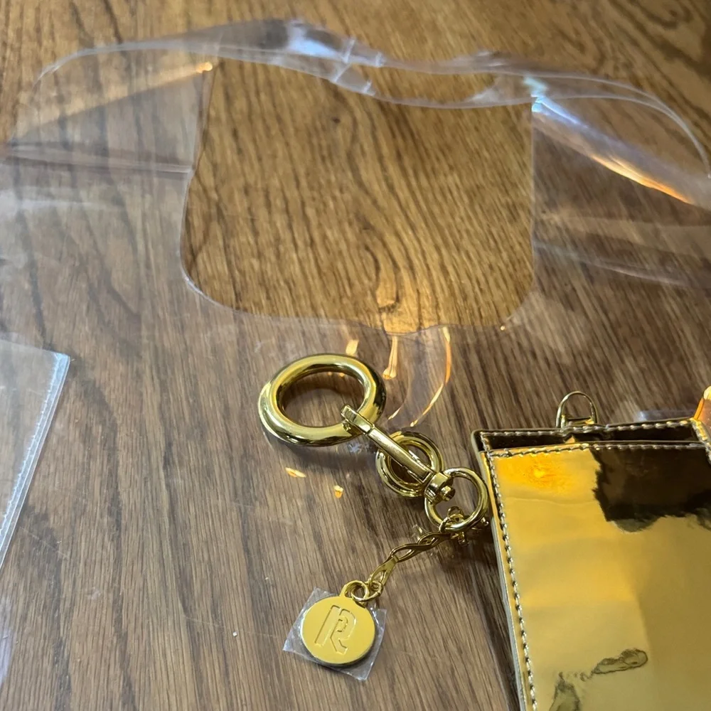 Paco Rabanne |Transparent Tote | Gold Keychain Wallet Accent - Picture 7 of 7